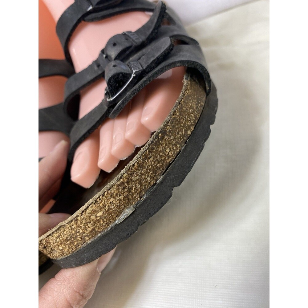 Birkenstock 3 Strap Leather Sandals Black Unisex W's 9 M's 7 EU 40 - Picture 2 of 7